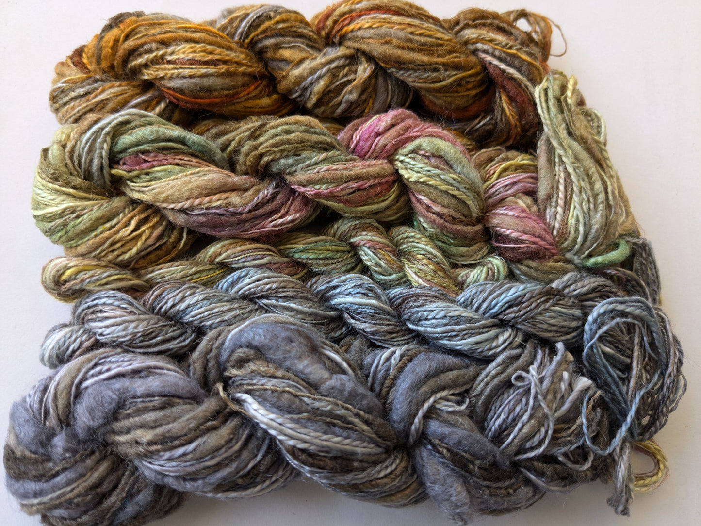 Assorted skeins of hand dyed silk threads, a great mix of colours - STh21