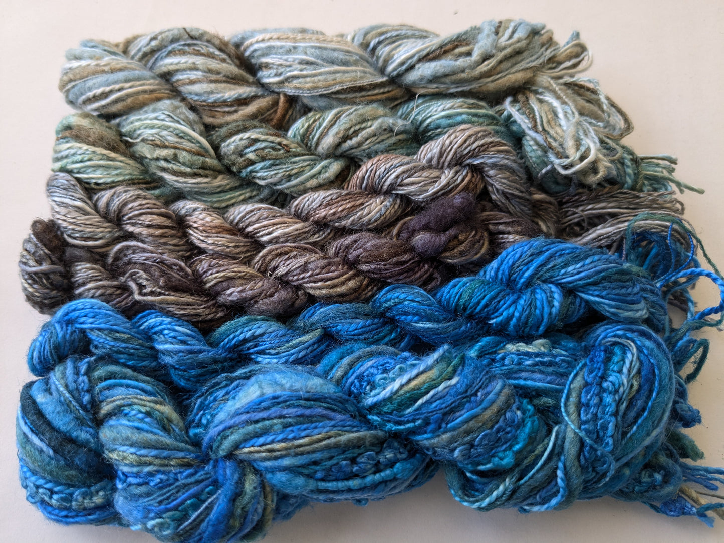 Assorted skeins of hand dyed silk threads, a great mix of colours - STh26