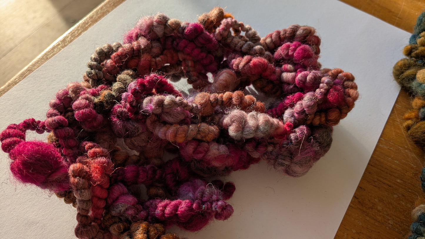 Hand spun art yarn, ideal for mixed media textiles projects art yarn HS38