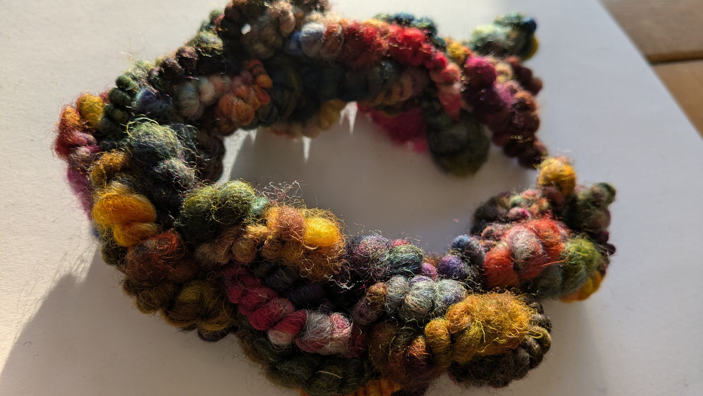 Hand spun art yarn, ideal for mixed media textiles projects art yarn HS42