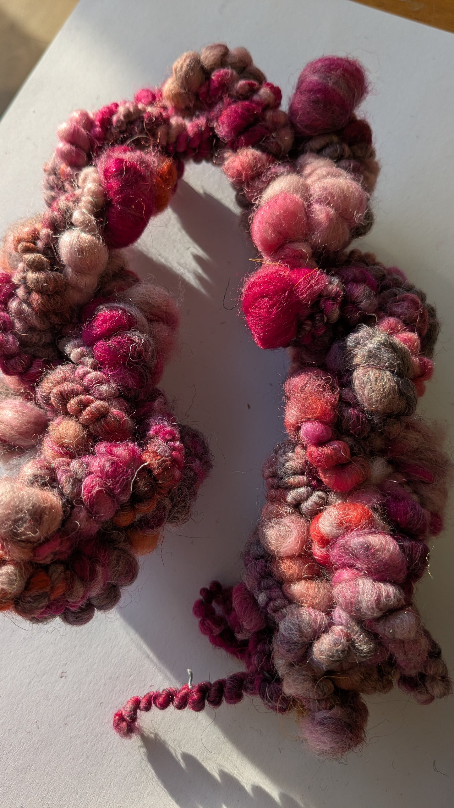 Hand spun art yarn, ideal for mixed media textiles projects art yarn HS43