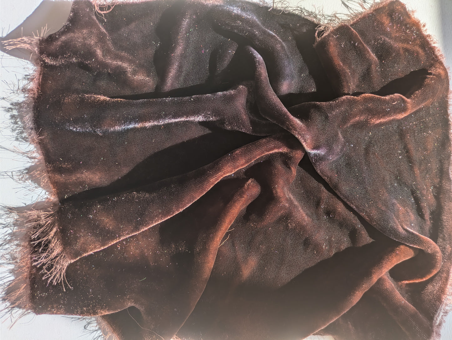 Hand dyed silk velvet fabric HDSV31