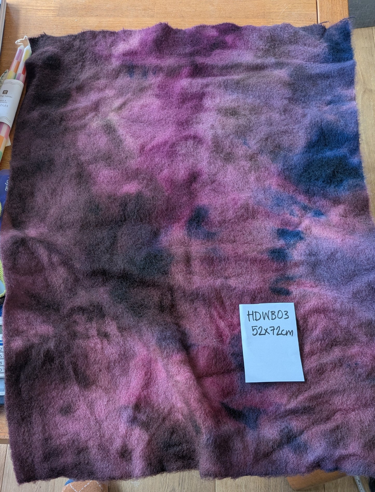 Hand Dyed pure wool blanket large piece 52 x 72 cm - creative textiles - HDWB03