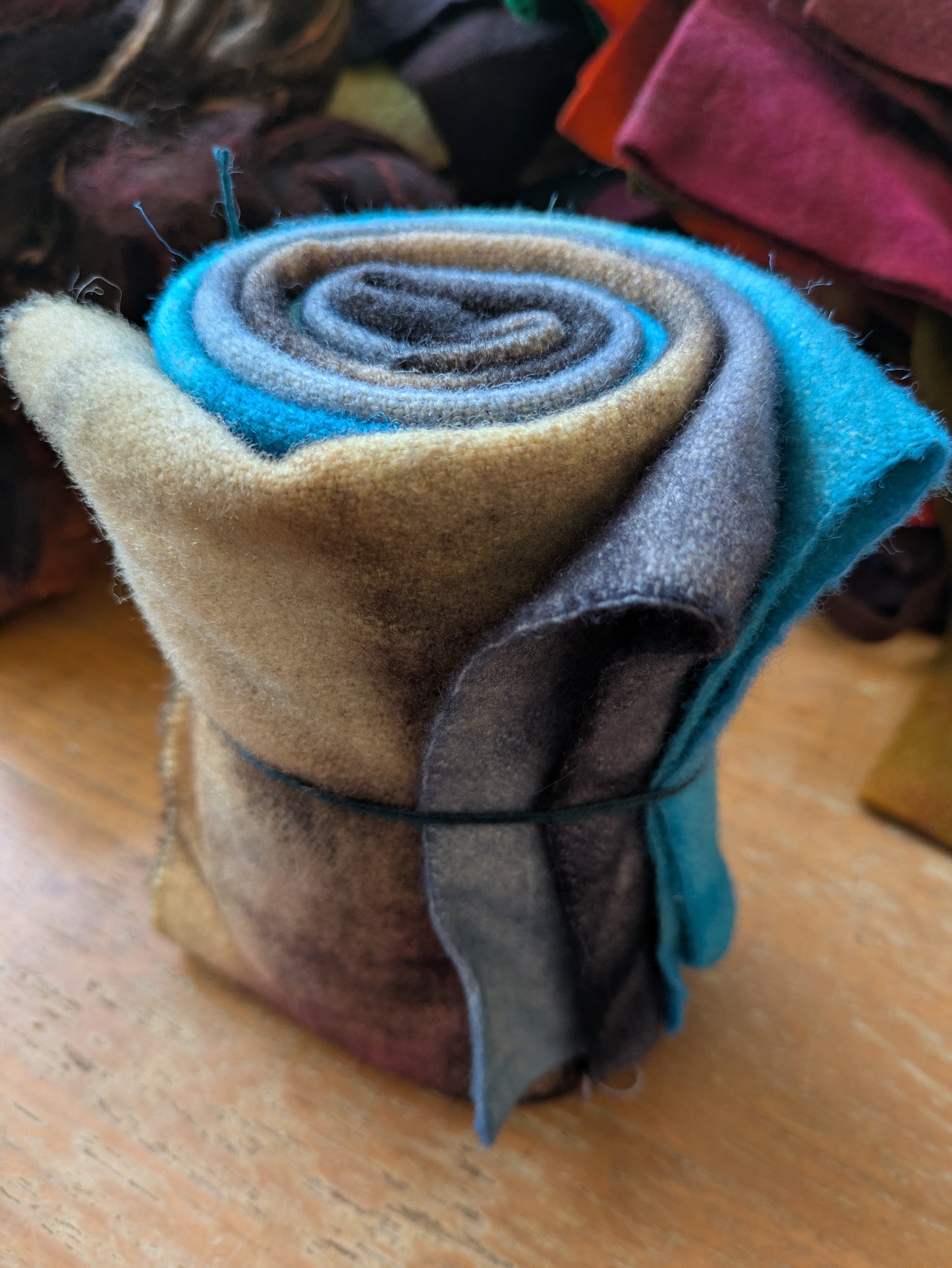 Hand Dyed wool blanket med weight 3 pieces - creative textiles - HDWBB05