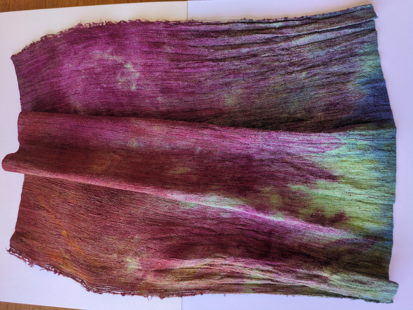 Hand dyed raw silk fabric HDRS01