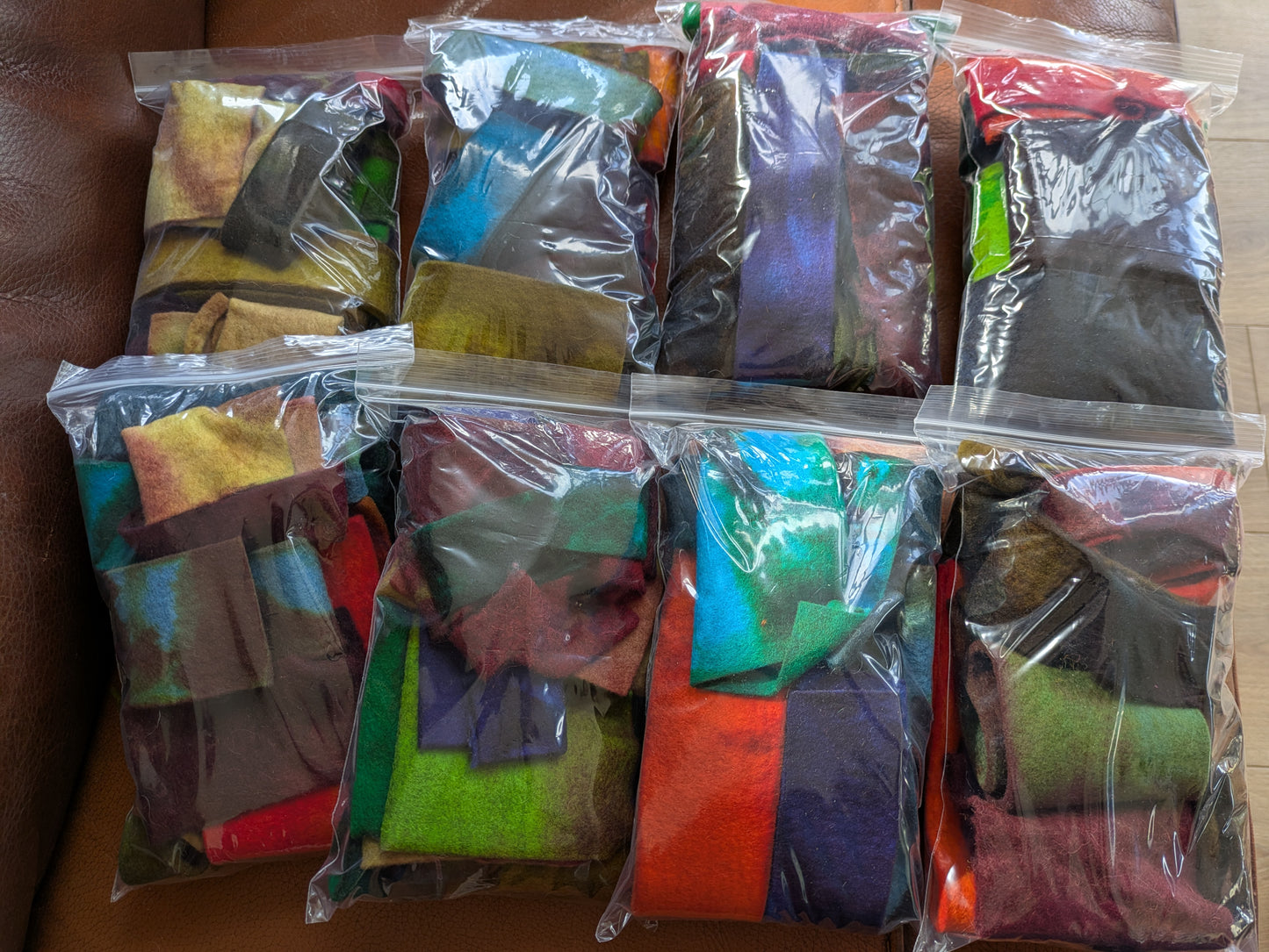 Hand dyed Wool felt studio scrap bag minimum 100g