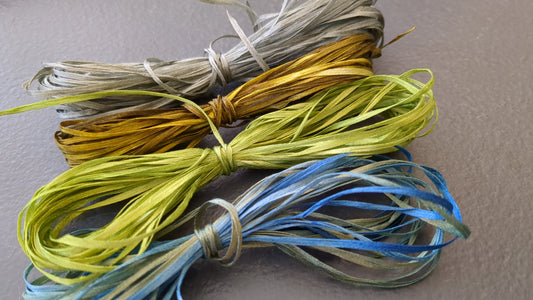 Silk raffia style thread hand dyed Sr04