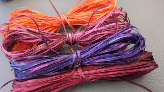 Silk raffia style thread hand dyed Sr05