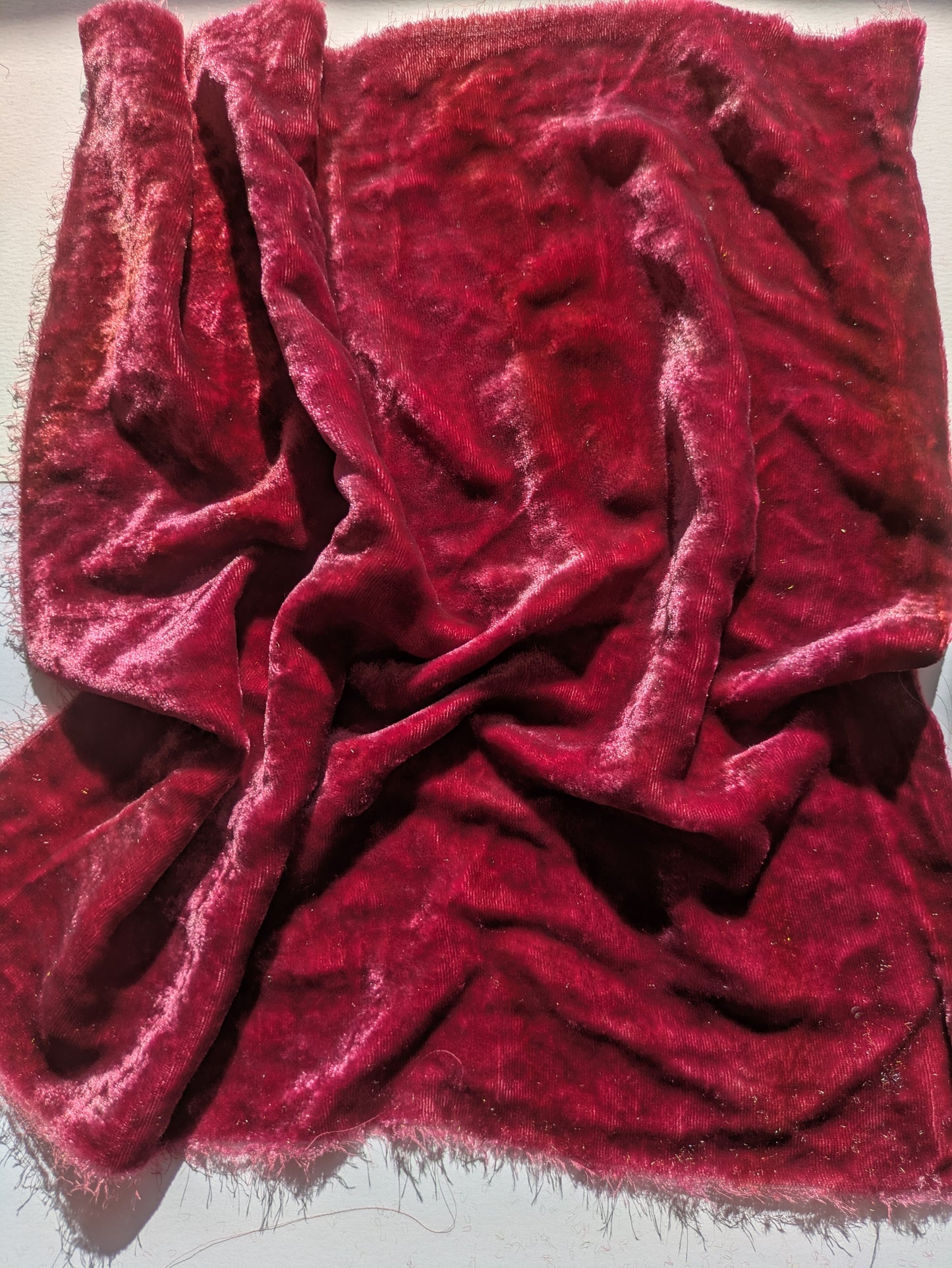 Hand dyed silk velvet fabric HDSV13