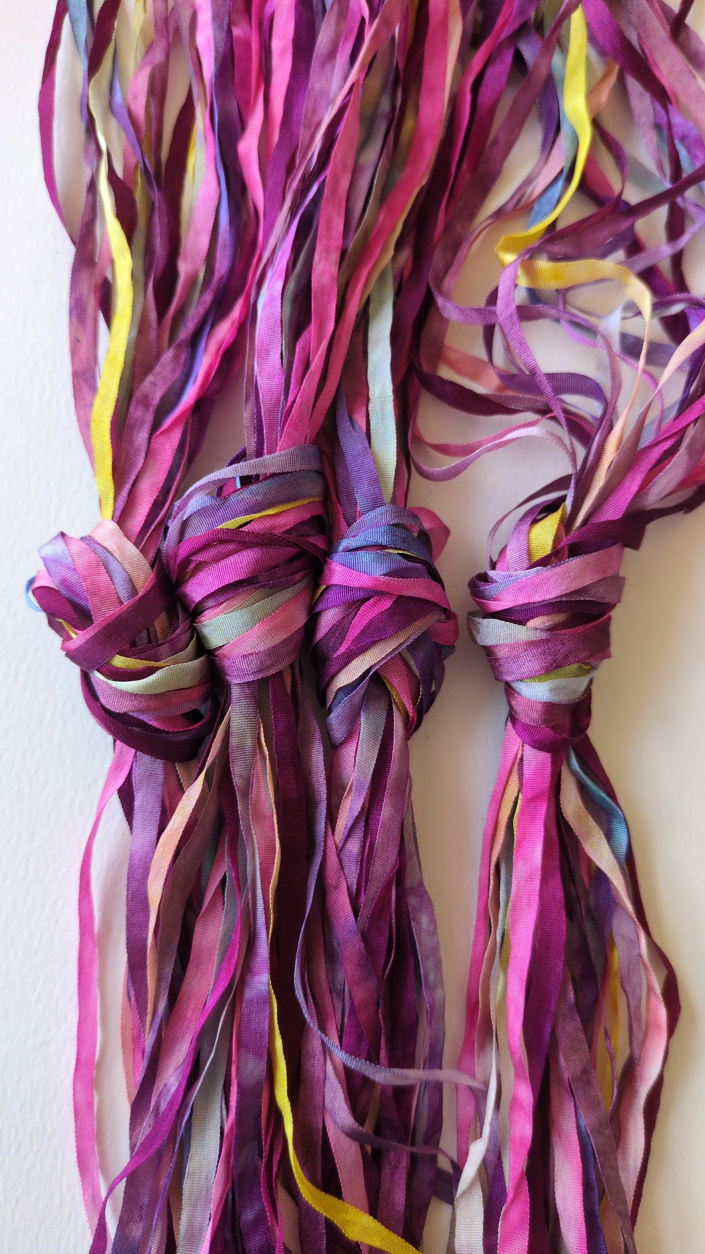 6 x 2m(12m total) hand dyed silk embroidery ribbons 4mm wide - SER03
