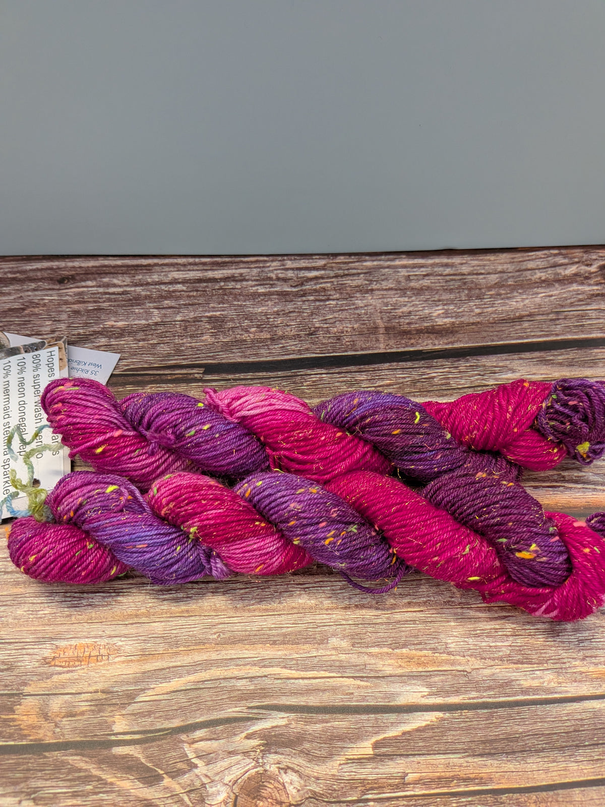 Hand Dyed 4ply Mini Neon Sparkly Skeins