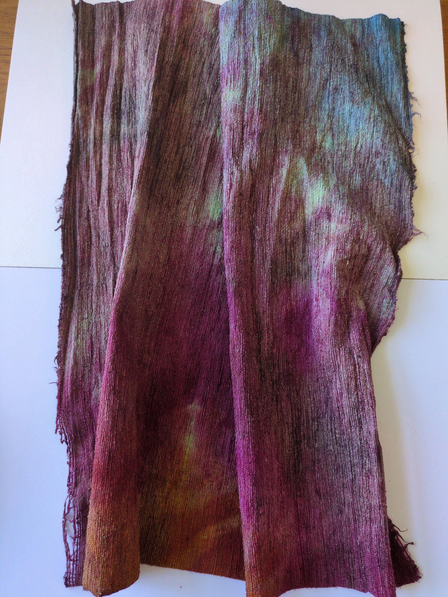 Hand dyed raw silk fabric HDRS04