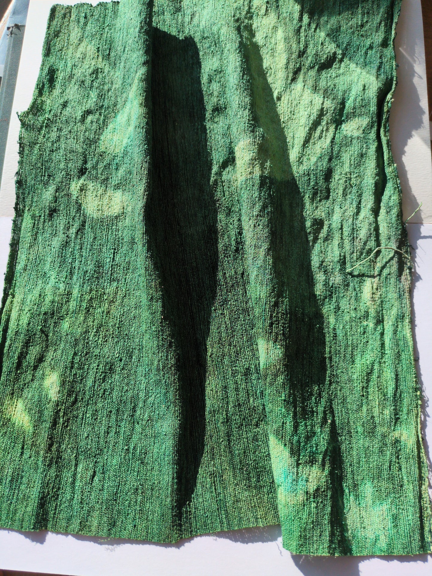 Hand dyed raw silk fabric HDRS12