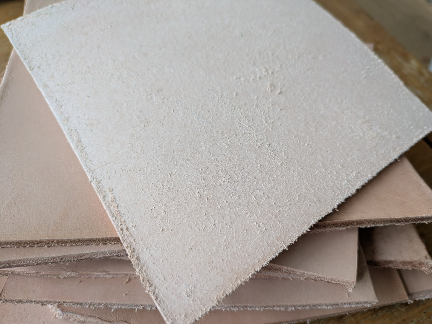 Studio destash, pieces of veg tanned leather, very thick pack 2