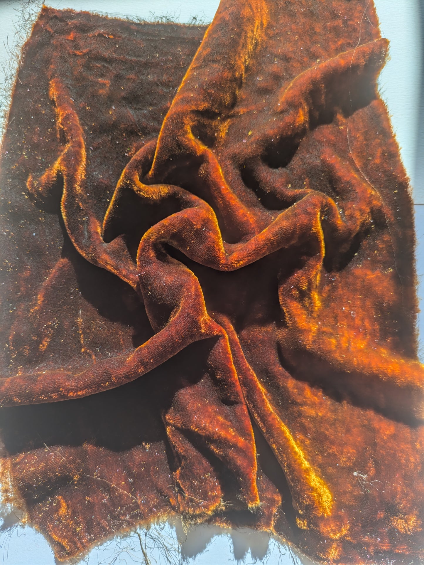 Hand dyed silk velvet fabric HDSV24