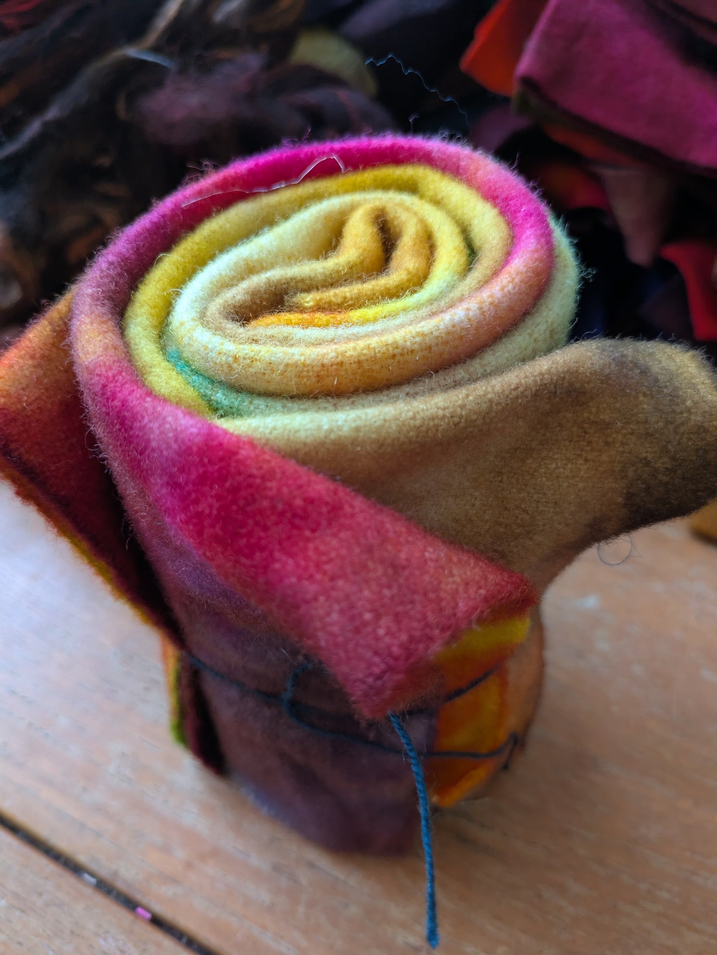 Hand Dyed wool blanket med weight 3 pieces - creative textiles - HDWBB12