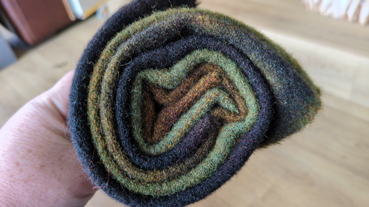 Hand Dyed Scottish wool tweed 3 pieces - creative textiles - HDWT05