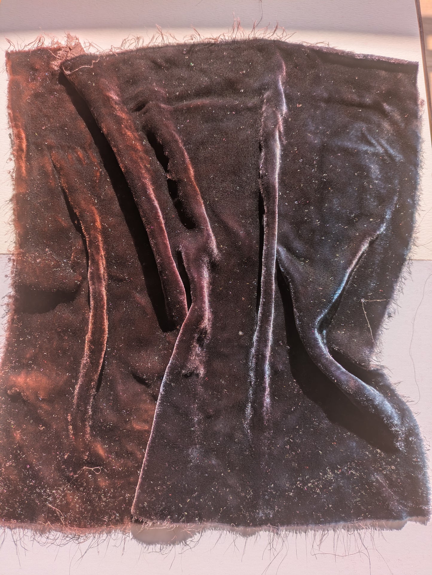 Hand dyed silk velvet fabric HDSV04
