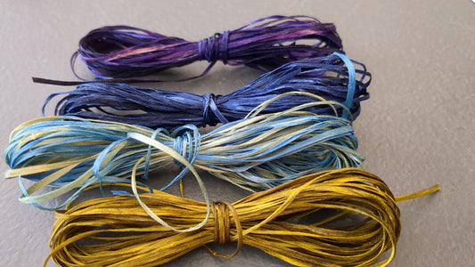 Silk raffia style thread hand dyed Sr11