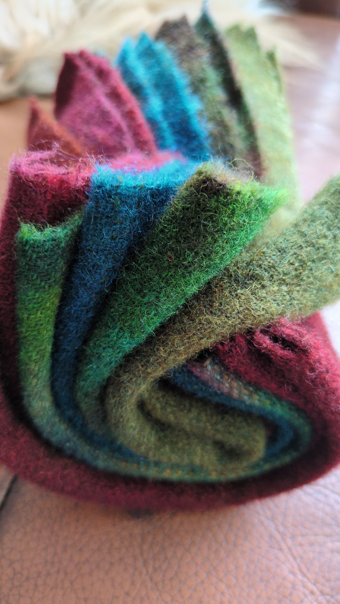 Hand Dyed Scottish wool tweed 6 pieces - creative textiles - HDWT12