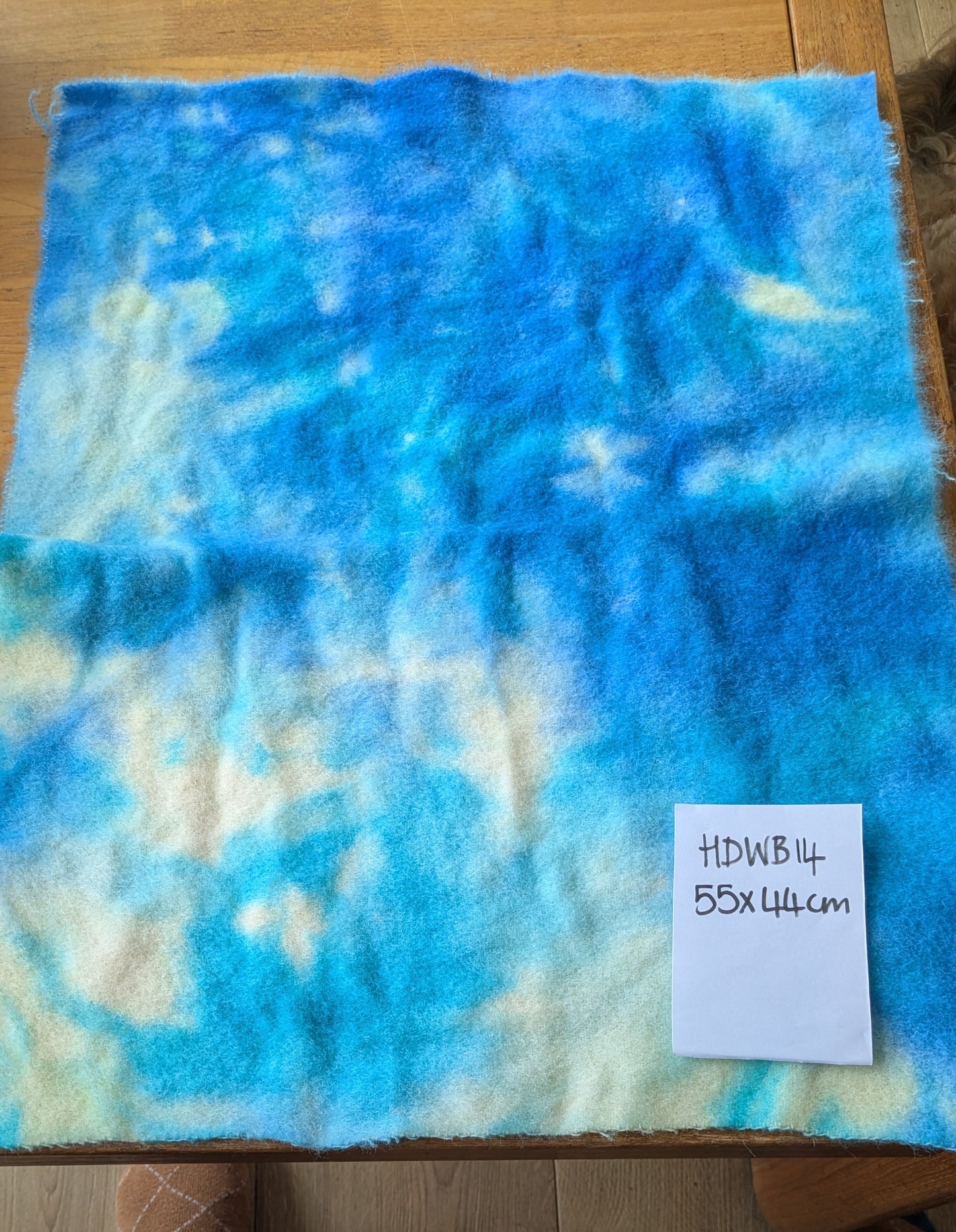 Hand Dyed pure wool blanket large piece 55 x 44 cm - creative textiles - HDWB14