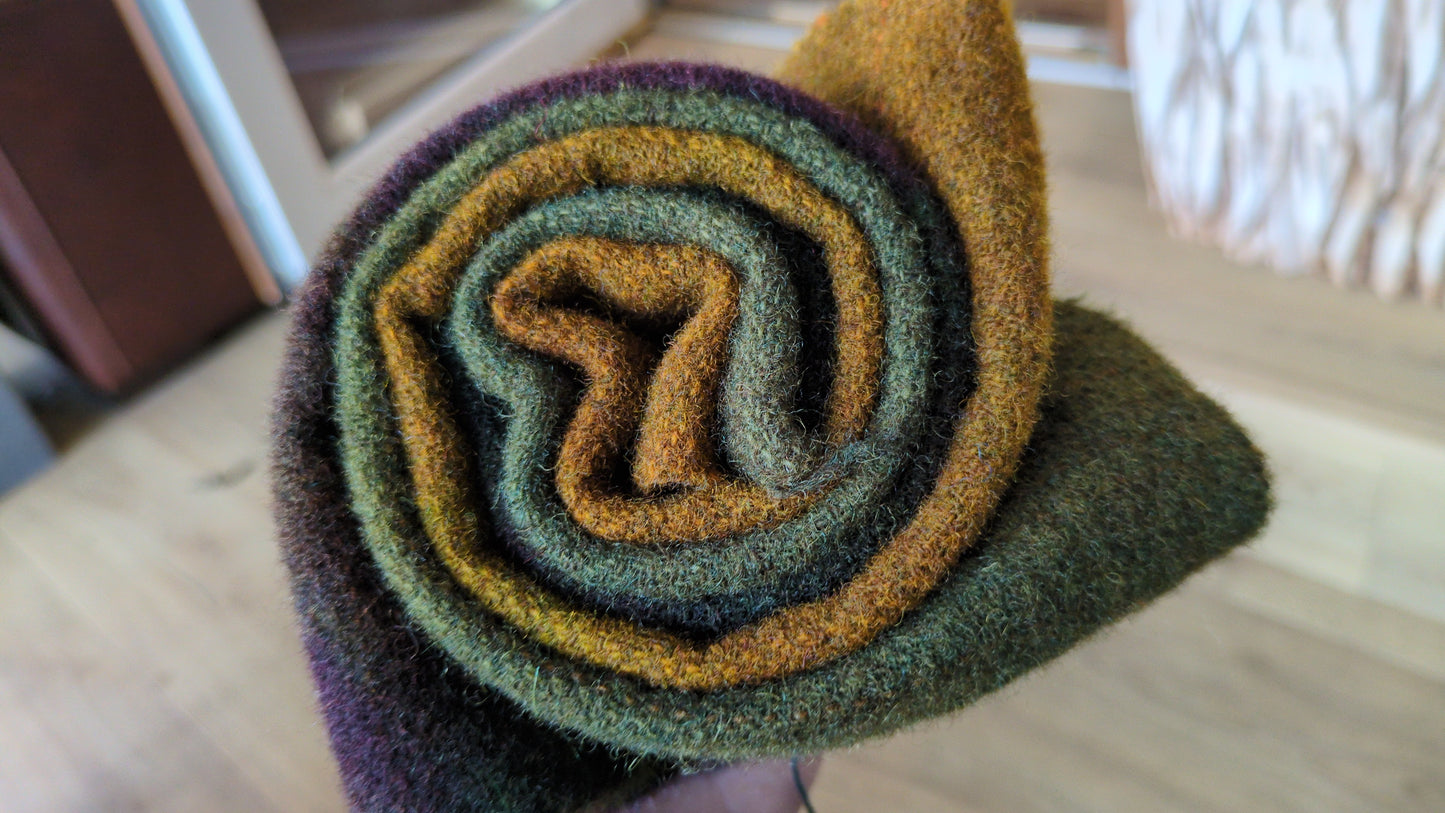 Hand Dyed Scottish wool tweed 3 pieces - creative textiles - HDWT03