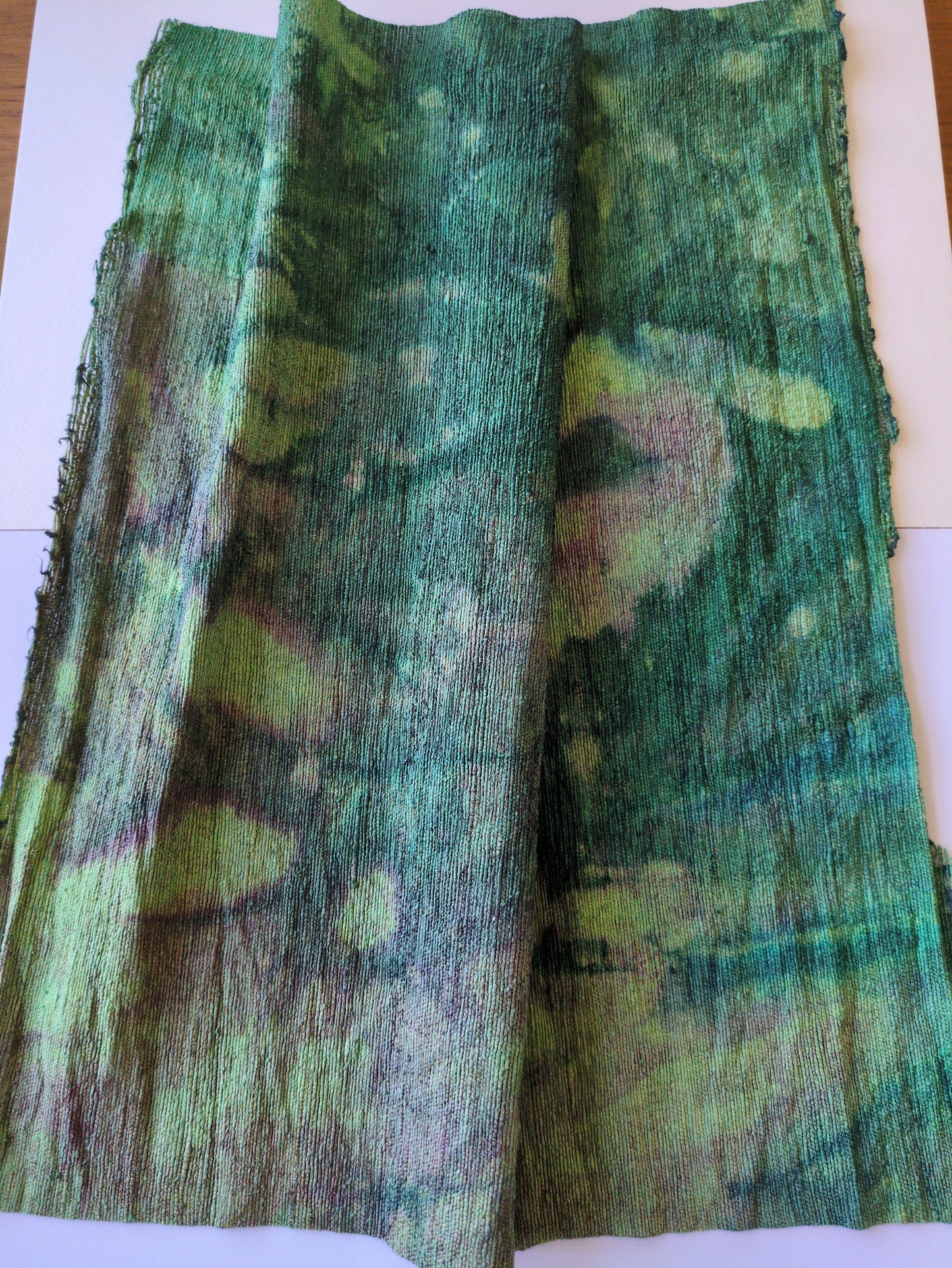 Hand dyed raw silk fabric HDRS07