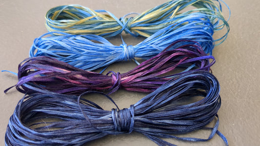 Silk raffia style thread hand dyed Sr10