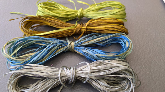 Silk raffia style thread hand dyed Sr09