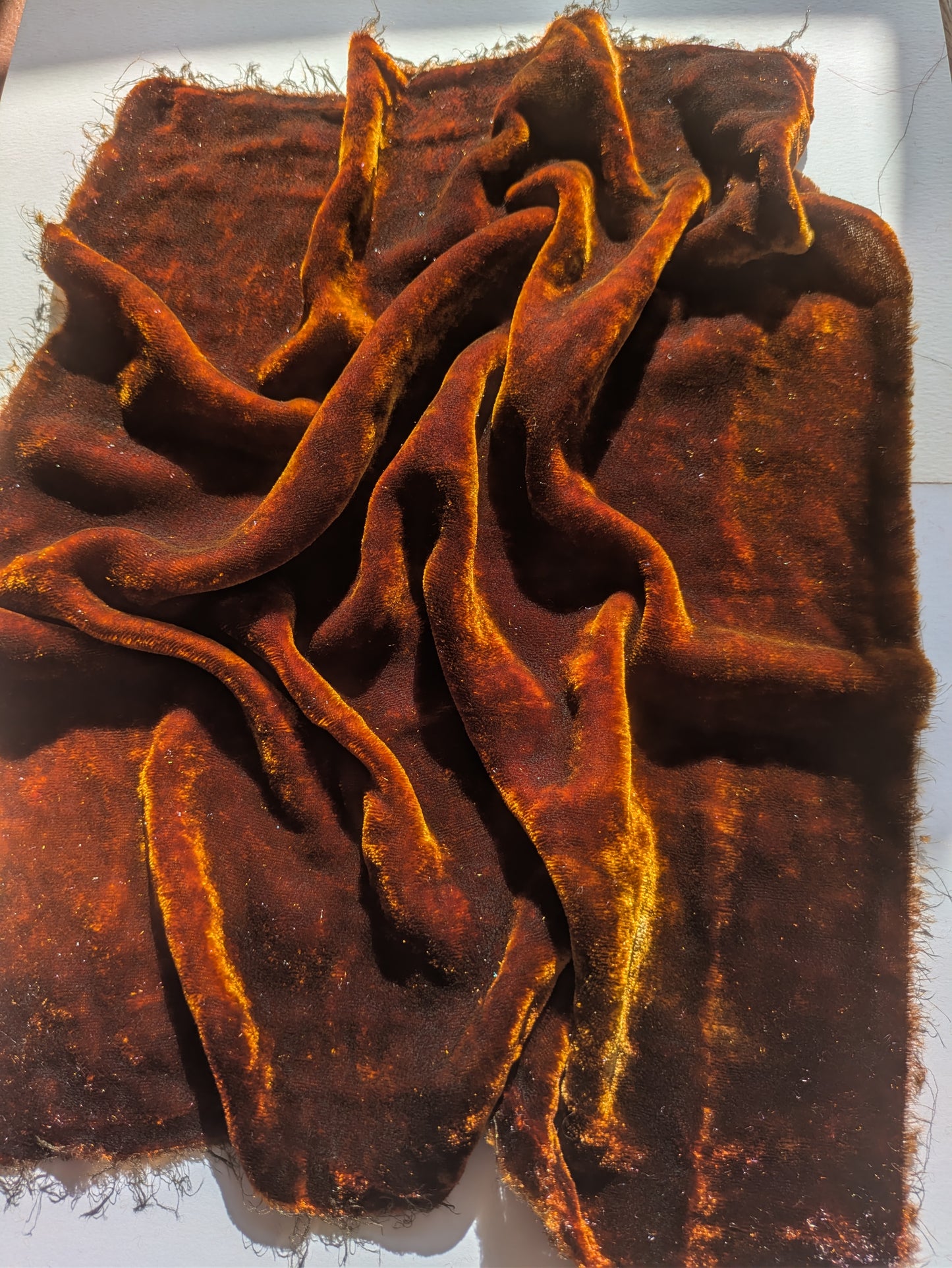 Hand dyed silk velvet fabric HDSV23
