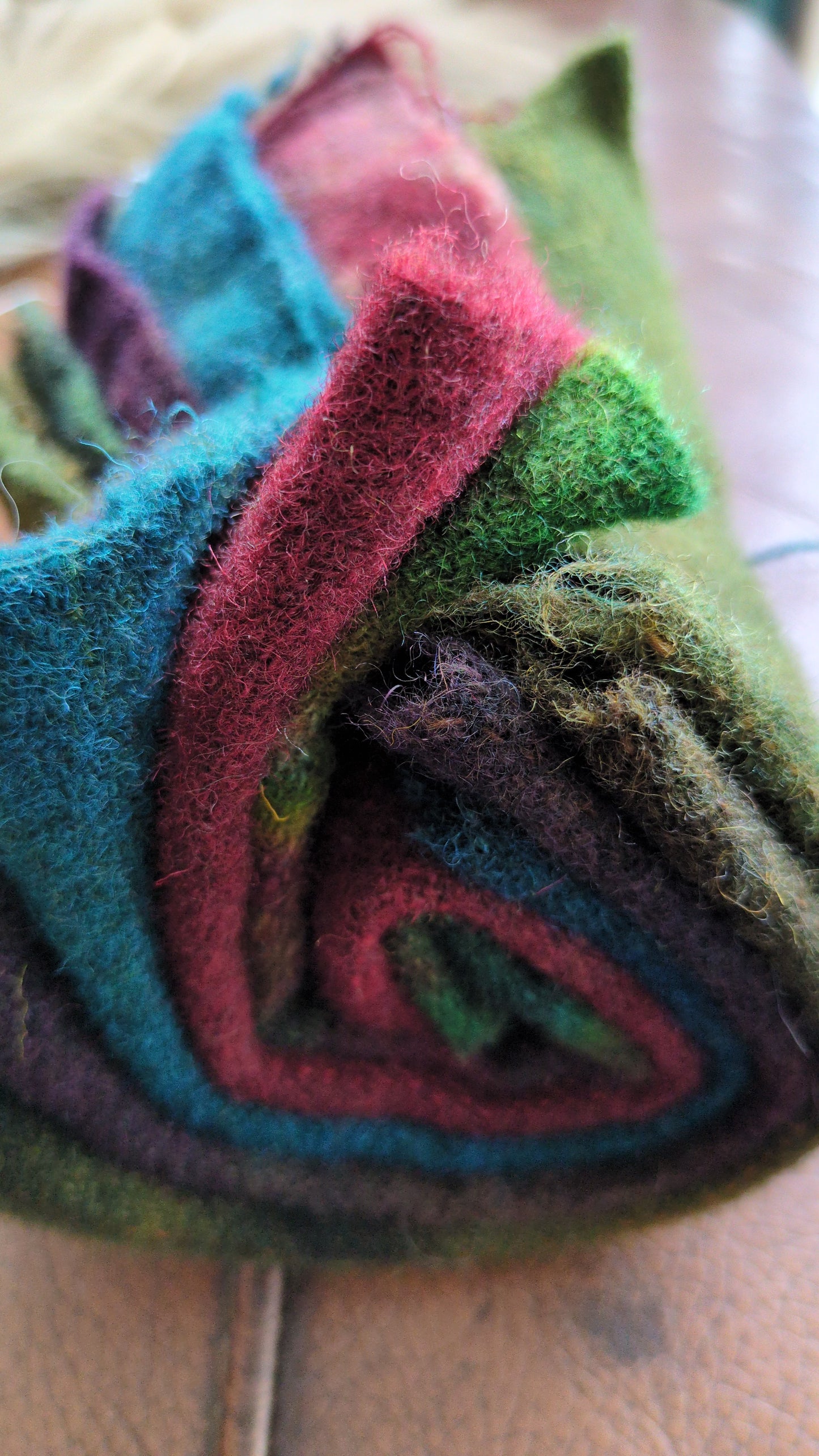 Hand Dyed Scottish wool tweed 6 pieces - creative textiles - HDWT11