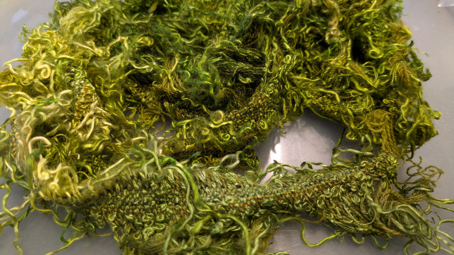 Hand dyed selvedge woo/silk approx 1.5 m pack 2