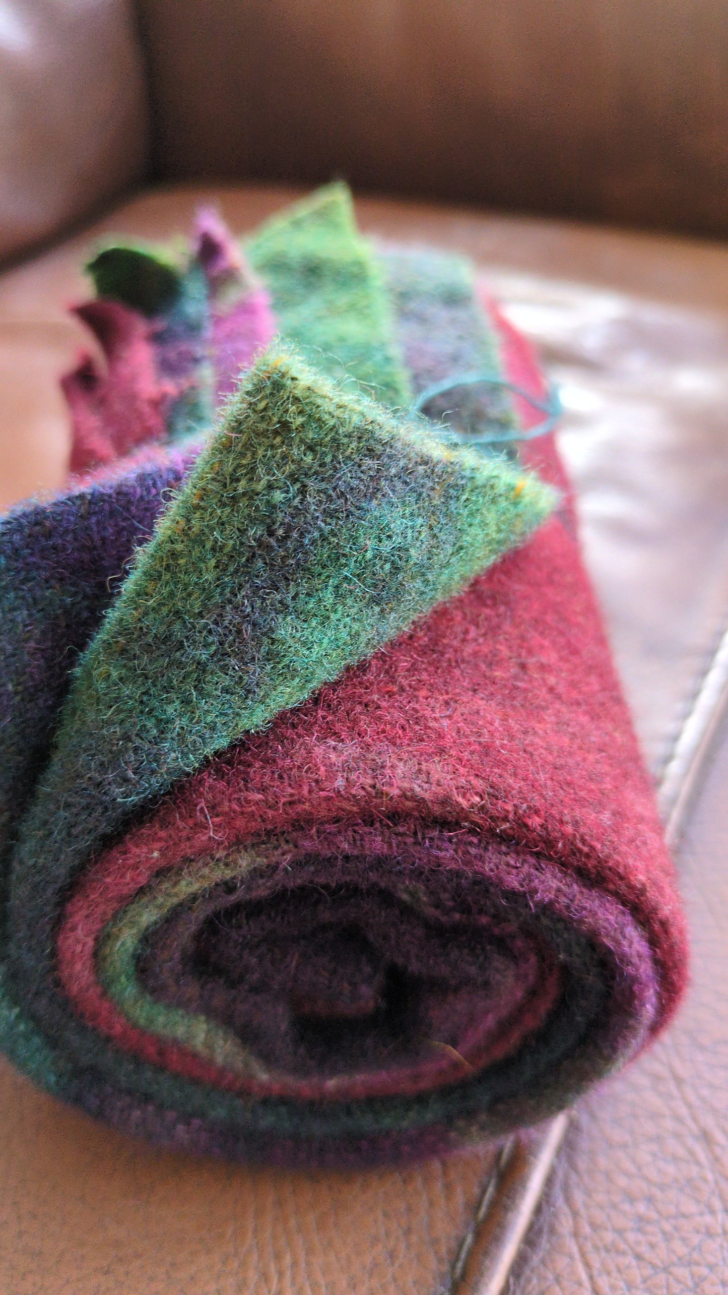 Hand Dyed Scottish wool tweed 3 pieces - creative textiles - HDWT04