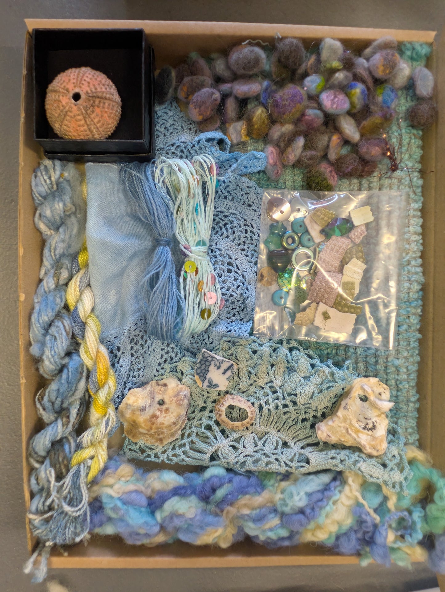 Seascape Creativity mixed media textiles Box- seascapeCB05
