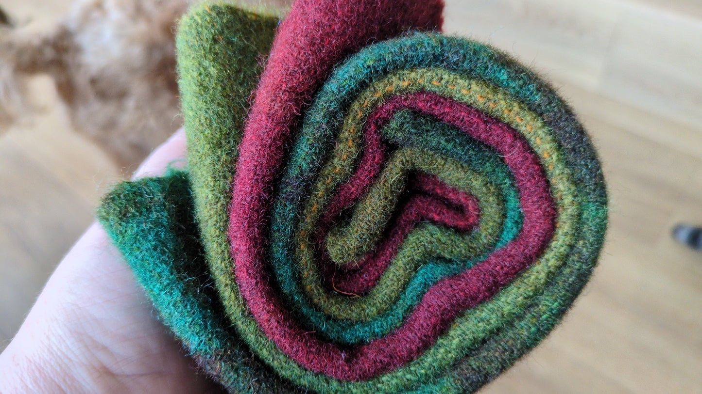 Hand Dyed Scottish wool tweed 3 pieces - creative textiles - HDWT07