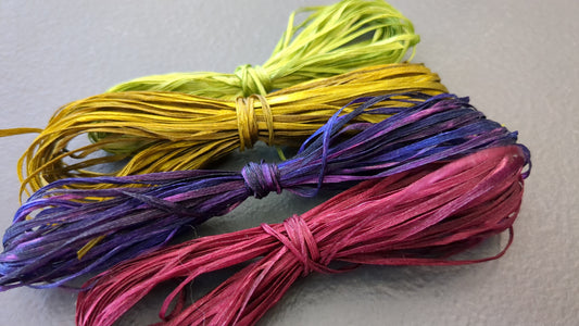 Silk raffia style thread hand dyed Sr06