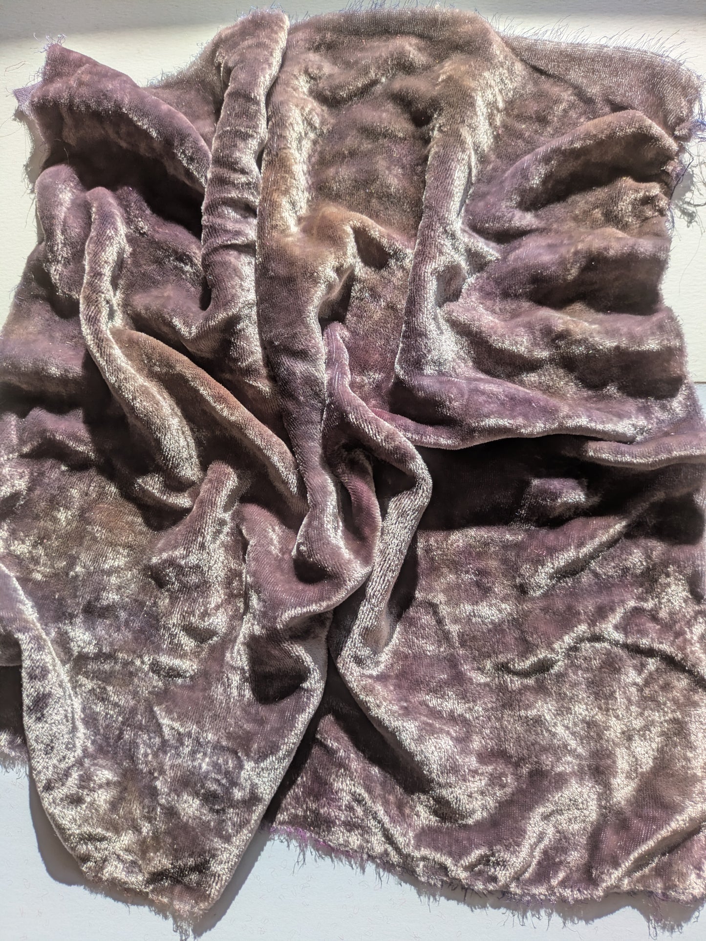 Hand dyed silk velvet fabric HDSV15