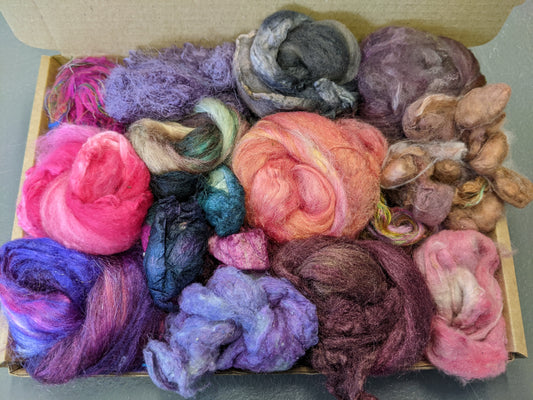 Medium hand dyed silk fibre boxes- box04