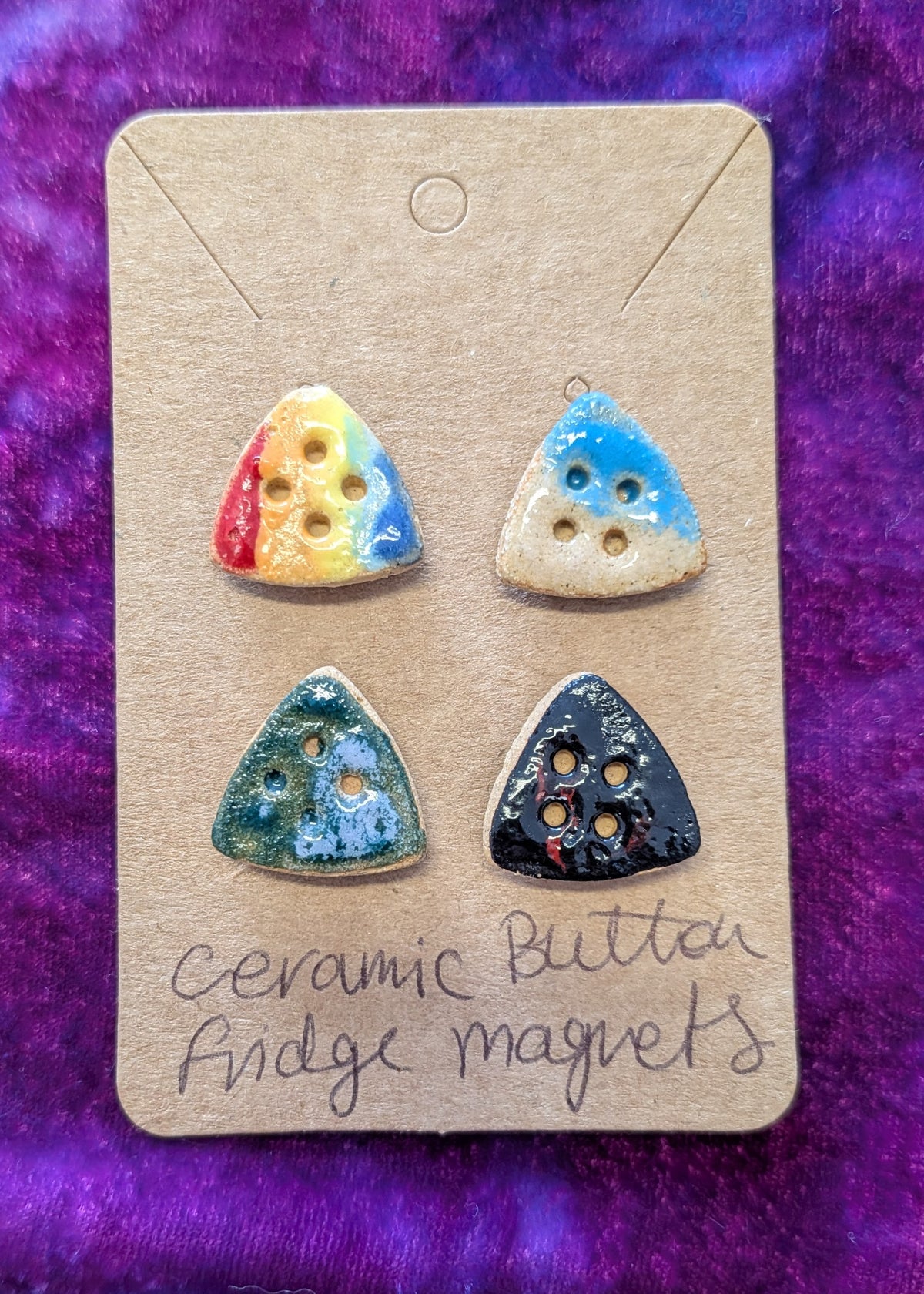 Ceramic Button Fridge Magnets