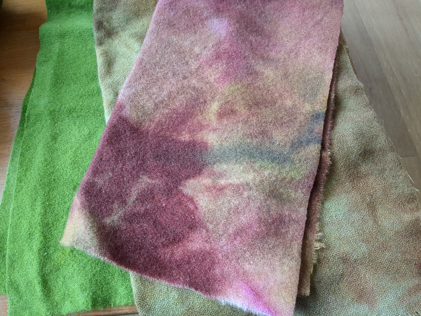 Hand Dyed vintage wool blanket 3 pieces - creative textiles - VWBL08