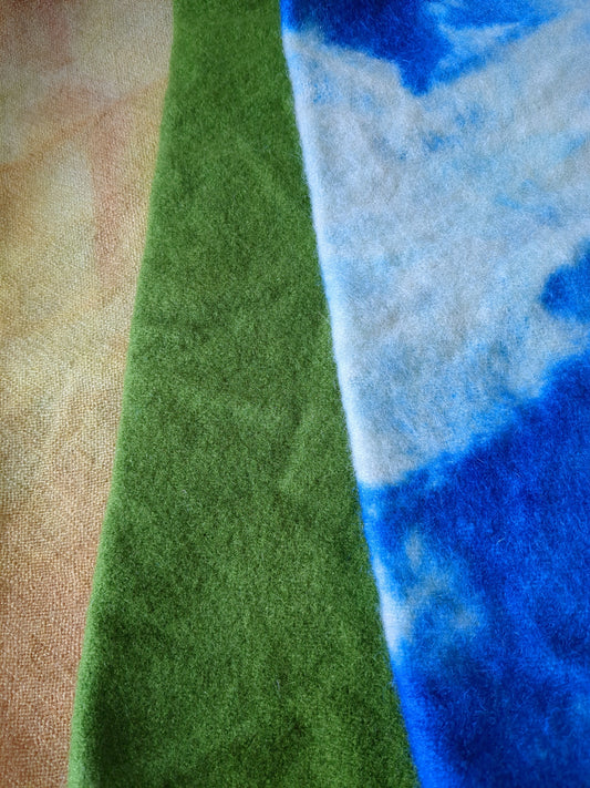 Hand Dyed vintage wool blanket 3 pieces - creative textiles - VWBL07