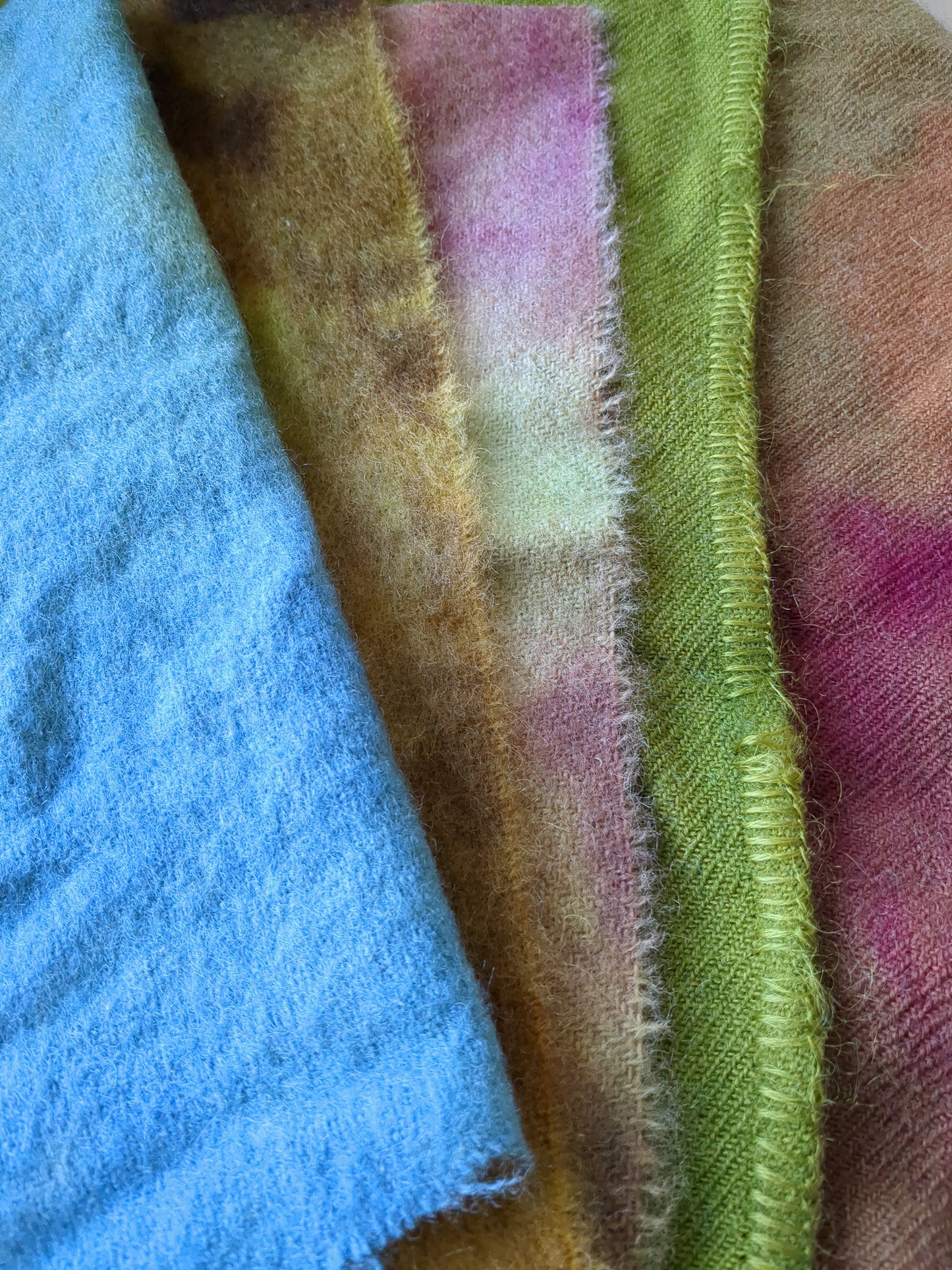 Hand Dyed vintage wool blanket 5 pieces - creative textiles - VWBL20