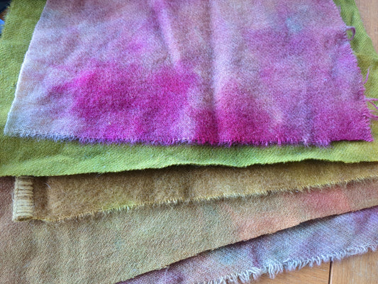 Hand Dyed vintage wool blanket 5 pieces - creative textiles - VWBL22