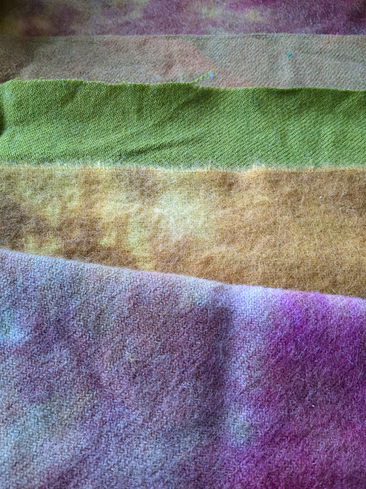 Hand Dyed vintage wool blanket 5 pieces - creative textiles - VWBL24