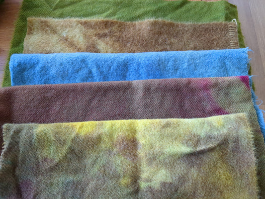 Hand Dyed vintage wool blanket 5 pieces - creative textiles - VWBL26