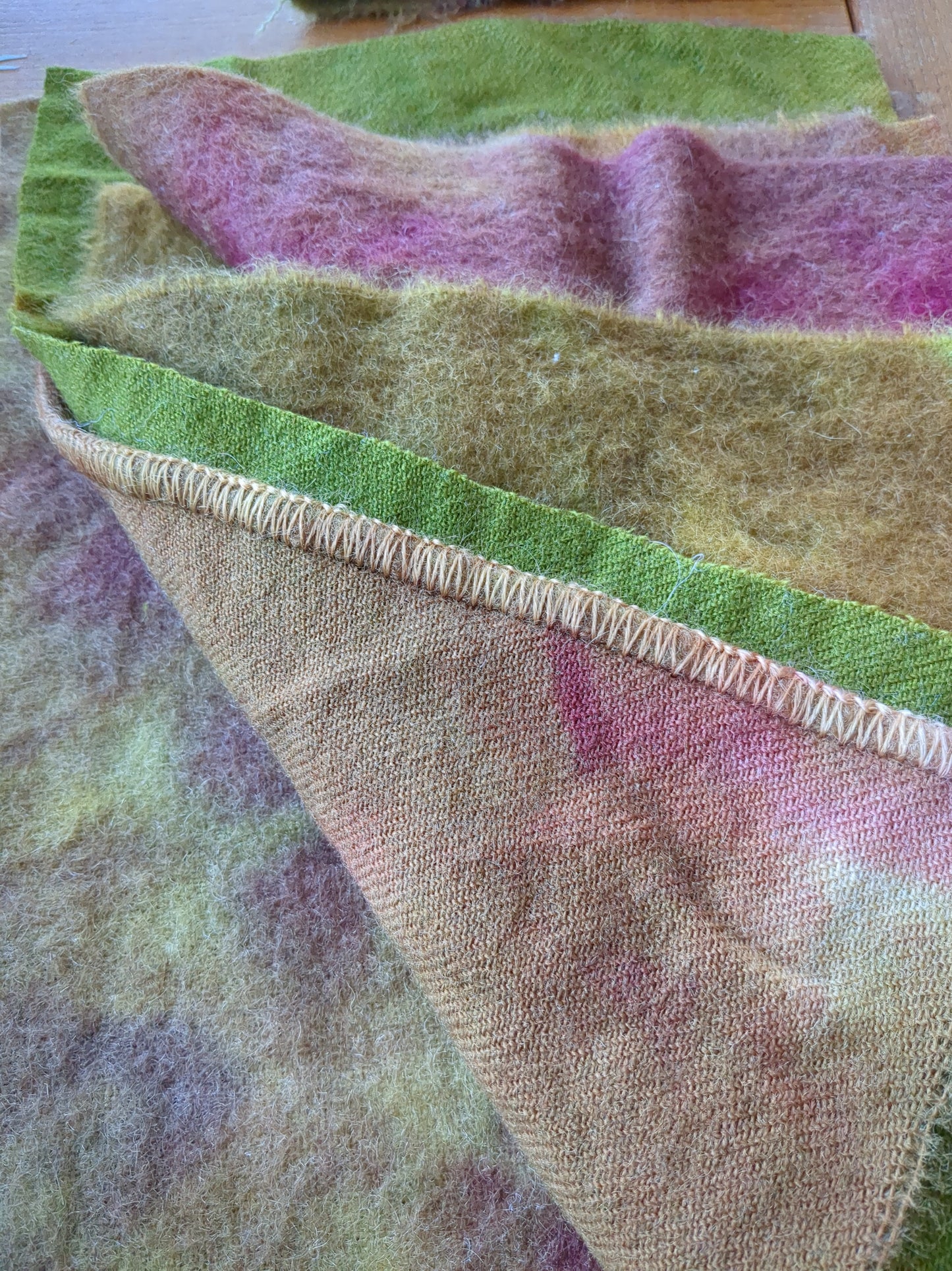 Hand Dyed vintage wool blanket 5 pieces - creative textiles - VWBL27