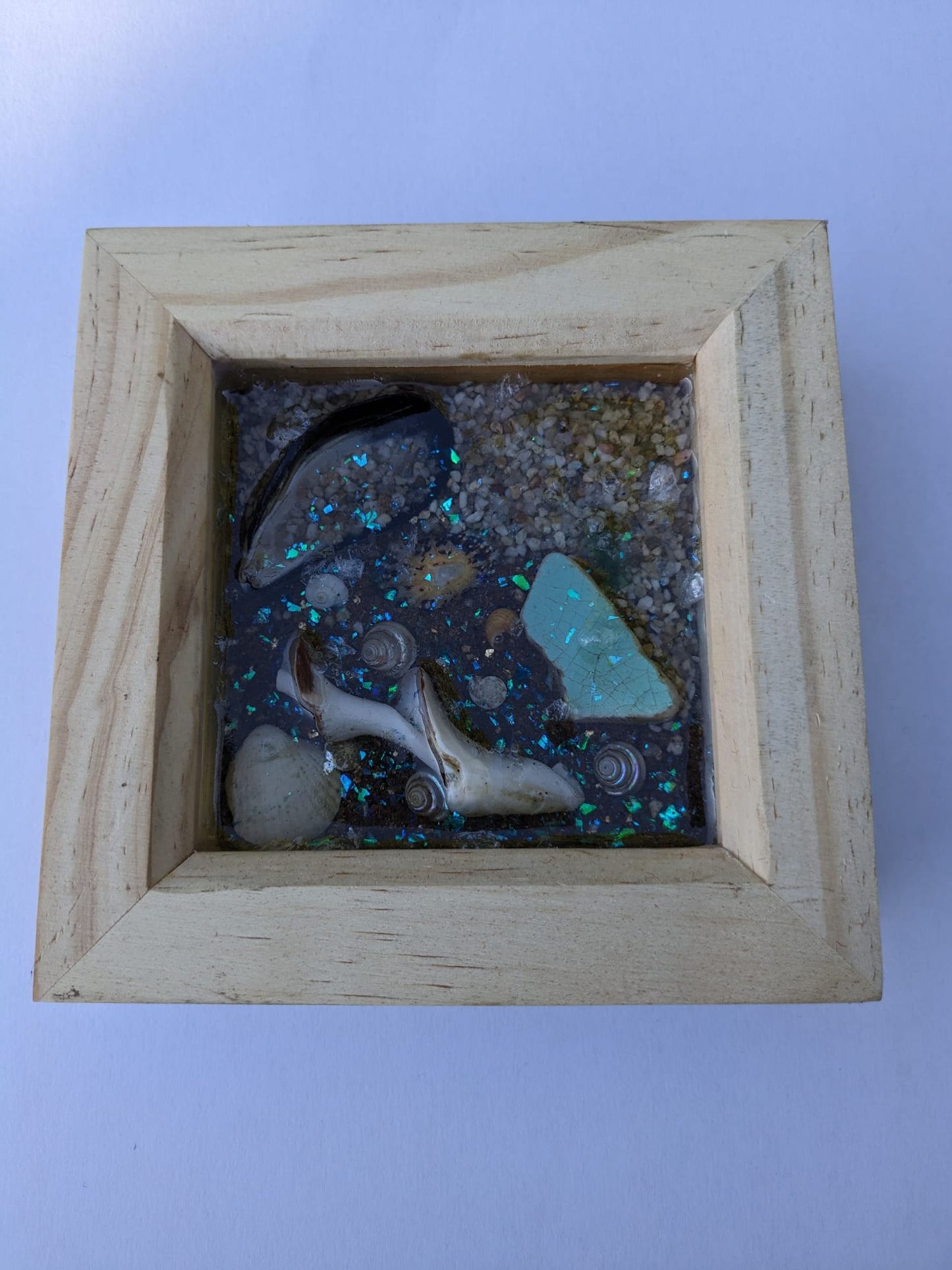 Mini Box Framed "Rockpool" original resin piece - MiniR02