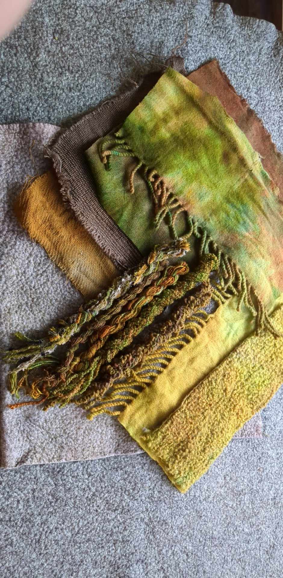 Forest and Fauna Hand Dyed fabric and thread bundle- luxury fabrics and threads - FF25