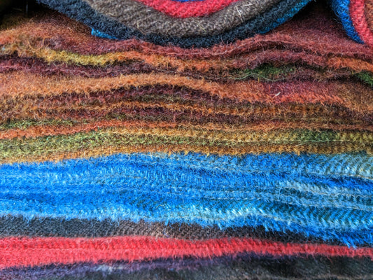 Hand Dyed wool tweed 6 pieces - creative textiles - tweedy