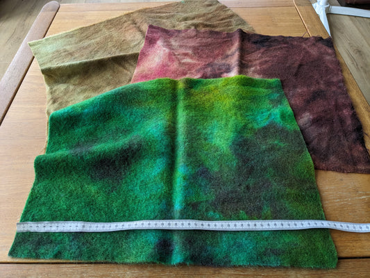 Hand Dyed vintage wool blanket 3 pieces - creative textiles - VWBL03